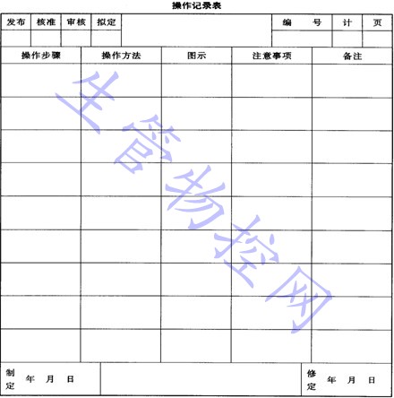 操作记录表
