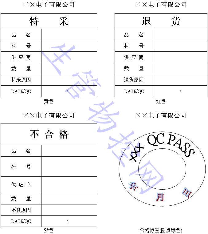 进料检验作业标签管制